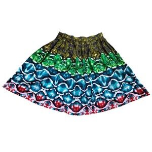 Batik Bali Skirt Women Small Hawaiian Resort Beach Party Knee Tie Dye Handmade